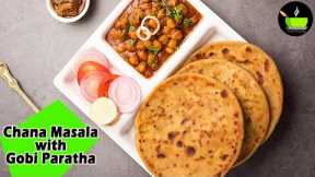 Chana Masala Recipe | Indian Chick Peas Curry | Quick & Easy Chole Masala with Aloo Paratha | Dinner