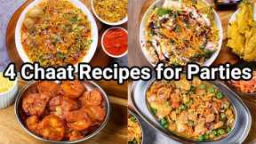 4 Easy Chaat Recipes for Parties | 4 Must Try Easy Indian Chaat Recipes for Pot Luck Parties