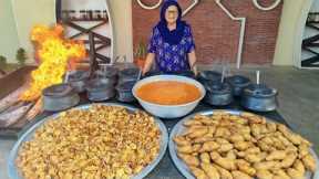 CHICKEN STYLE HANDI MASALA GRAVY!!! With Chaap & kathal | Indian Masala Curry | Veg Village food