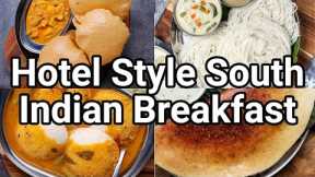 Hotel Style South Indian Breakfast Combo Meal - Dosa, Poori Kurma, Idli Sambar, Idiyappam & Chutney