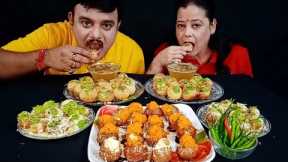 SPICY🔥🌶 INDIAN STREET FOOD PANI PURI/GOLGAPPA/PUCHKA DAHI PURI CHOCOLATE PANI PURI EATING CHALLENGE