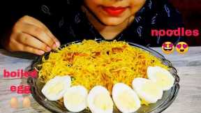 ASMR EATING NOODLES AND BOILED EGG | INDIAN FOOD MUKBANG