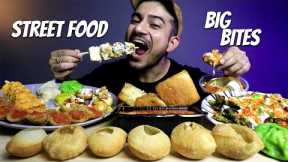 INDIAN Street Food MUKBANG | Cheese Pav Bhaji, Paneer Tikka, Palak Patta Chaat, Momos, Raj Kachori