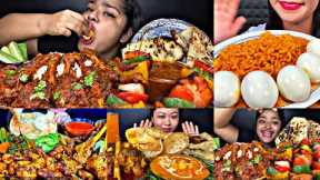ASMR EATING SPICY CHICKEN CURRY, PANEER TIKKA, EGG, MUTTON | BEST INDIAN FOOD MUKBANG |FoodShood|