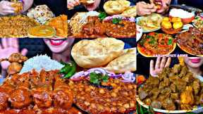 ASMR EATING SPICY CHICKEN CURRY, CHOLE BHATURE, BIRIYANI | BEST INDIAN FOOD MUKBANG |FoodShood|