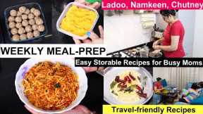Weekly MEAL-PREP Recipes | Aloo Namkeen, Dry Fruit & Seeds Ladoo, Idli Chutney, Podi | Snacks Recipe