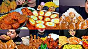 ASMR EATING BUTTER EGG & CHICKEN, CHICKEN CURRY, DEVIL EGGS | BEST INDIAN FOOD MUKBANG |FoodShood|