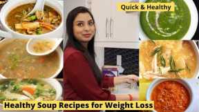 Indian Soup Recipes for weight loss | Quick Hot & Sour Soup, Spinach Soup, Mix Veg Soup, Noodle soup
