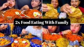 2X Speed Mukbang ASMR | Indian Food Eating | Schezwan Fried Rice | Chole Bhature | ASMR Eating Sound