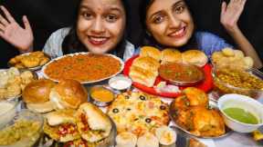 INDIAN STREET FOOD CHALLENGE | PANIPURI, PAV BHAJI, BURGER, TAWA PULAO, MAGGI, MOMOS, VADA PAV, MOMO