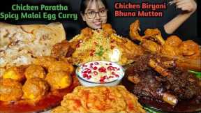 Eating Chicken Biryani, Bhuna Mutton, Egg Curry, Chicken kosha | Big Bites | Asmr Eating | Mukbang