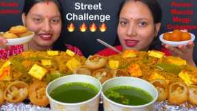 Eating Spicy 🔥 Paneer Masala Maggi, Golgappe 🔥, Gulab Jamun | Nand Vs Bhabhi| Street Food Challenge
