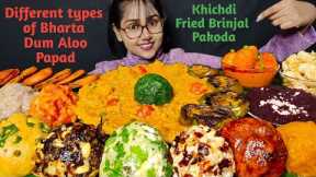 Eating Bharta, Khichdi, Pakoda, Dum Aloo, Papad | Big Bites | Asmr Eating | Mukbang | Eating Show