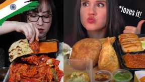 Foreigners trying *INDIAN FOOD! I Indian Food Mukbang Asmr I