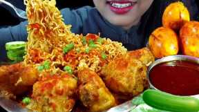 MaggiMasalaNoodles EatingAsmr Indian Food Mukbang Maggi EatingShow KFC Chicken EatingVideo Spicy Egg