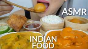 ASMR Indian FOOD Shahi Paneer, Butter Chicken, Naan & Gulab Jamun (Dessert) *NO Talking Eating Sound