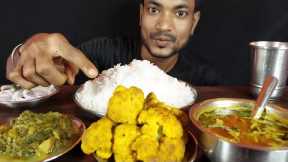 Eating Show Veg Thali Challenge Dal Chawal Gobi Sabji Indian Food Asmr Spicy Mukbang Eating Toton