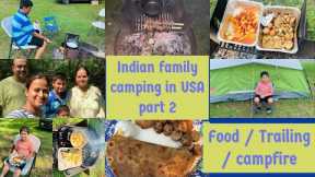Experience Camping with me🏕 | campfire 🔥 | cooking indian food in Forest~USA vlog Indian~NRI