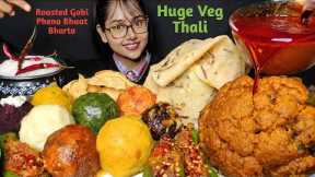 Eating Bharta, Phena Bhaat, Paratha, Whole Roasted Gobi | Asmr Eating | Big Bites | Mukbang