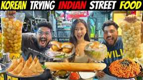 KOREAN TRYIN INDIAN STREET FOOD | STREET FOOD INDIA ft. @Mhyochi (Ep-526)