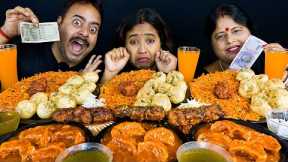 Spicy Chilli Momo, Chicken Satay, Pani Puri, Noodles, Chicken Lollipop Street Food Eating Challenge
