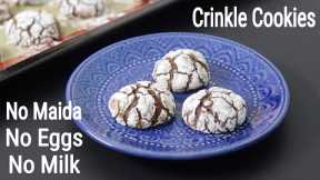 How To Make Chocolate Crinkles - Eggless, Dairy Free, Fudgy Chocolate Crinkle Cookies Recipe (Vegan)