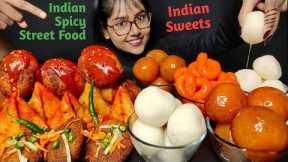 Eating Rasgulla, Gulab Jamun, Samosa | Indian Sweets,Street Food | Asmr Eating | Mukbang | Big Bite