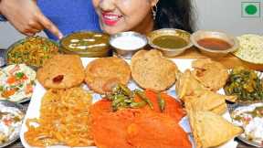 EATING INDIAN STREET FOOD | BEDAI SABJI, SAMOSA, JALEBI, MALPUA, POHA,DAHI SAMOSE CHAAT MUKBANG ASMR