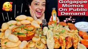 EATING GOLGAPPE, VARIETY MOMOS, PASTRY, JUICE | INDIAN Street Food Mukbang #QnA #shoutout