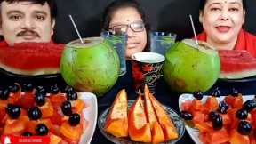 ASMR COLORFUL FRUIT PLATTER EATING CHALLENGE|FRUIT CHAAT STREET FOOD| MAHA SHIVARATRI SPECIAL| #food