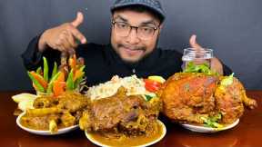 ASMR EATING SPICY WHOLE CHICKEN CURRY, MUTTON CURRY WITH FRIED RICE , EATING VIDEOS
