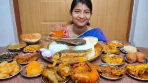 Massive Indian Food Eating - Mutton Fat Curry, Chicken Curry, Chingri Curry, Fish Curry, Egg Fry