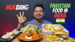 INDIAN Trying PAKISTANI Food | Afghani Chicken | Special Veg Pizza | Chicken Burger | AJAY MUKBANG