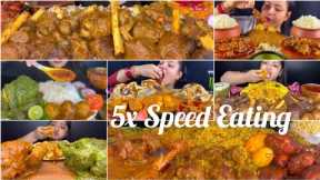 5x Speed Eating Sound. Indian Food Eating sound 🤤. Big bytes Eating. Indian Mukbangers #asmr #foodie