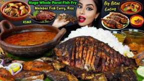 ASMR Eating Spicy Whole Fish Curry,Rice,King Ghee Fry,Mathi Fish Fry Big bites ASMR Eating Mukbang