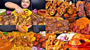 ASMR EATING SPICY CHICKEN CURRY, MUTTON CURRY, BIRIYANI | BEST INDIAN FOOD MUKBANG |Foodie India|