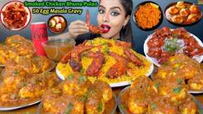 ASMR Eating Spicy Chicken Bhuna Masala,Drums of Heaven,50 Egg Masala Curry,Rice ASMR Eating Mukbang