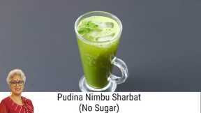 Mint Lemonade - No Sugar - Nimbu Pudina Sharbat - Refreshing Mint Sherbat Recipe - Summer Drinks