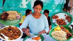 Cheapest RoadSide Unlimited Meals | Indian Street Food | #Meals #Vegmeals #NonVegMeals