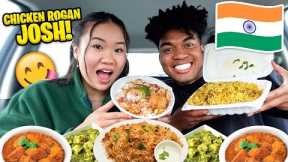 We Tried INDIAN Food for the FIRST TIME! (ROGAN JOSH, PANEER, DAHI BHALLA CHAAT, BIRYANI) *PART 3*