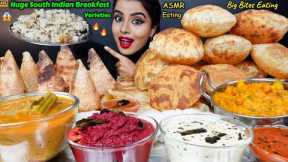 Eating Crispy Aloo Masala Dosa,Ghee Dosa,Sambar,Idli Vada,Poori South Indian Food ASMR Eating Video