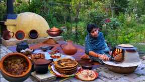Making Jawar Bajra Atta Roti in Mud stove I Traditional Village Multi Millet Atta Roti Recipe Il