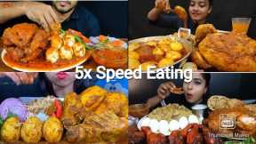 5x Speed Eating || Whole Chicken Curry Eating || Indian Food Mukbang || ASMR || Indian Food ASMR ||