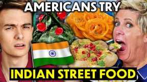 Americans Try Indian Street Food For The First Time! (Pav Bhaji, Dahi Puri, Jalebi)