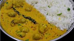 indian food Asmr Rice /bhaji/sabji/pakoda kadhi