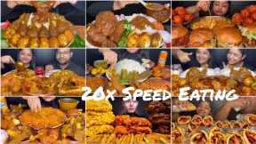20x Speed Eating sound. Lot's of Indian food Eating 🤩🤩 Ft. Indian Mukbangers#asmr #foodie#mukbang
