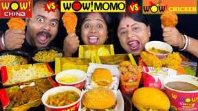 WOW! Momo Vs WOW! China Vs WOW! Chicken Eating Challenge🤩| Biriyani, Momo, Burger, Drumstick Noodles