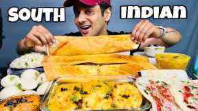 Eating Crispy Dosa, Sambar Vadda, Idli, Uttapam, Rice & Chutneys | SOUTH INDIAN FOOD MUKBANG VIDEO