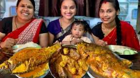 ASMR🥵🔥Mukbang Eating Fish Masala Fish Curry Vegetable Fish Curry Saag Fry Bengali Food Eating Show