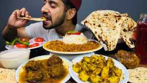 RAJMA CHAWAL, KOFTA CURRY, JEERA ALOO WITH NAAN EATING SHOW | INDIAN FOOD MUKBANG